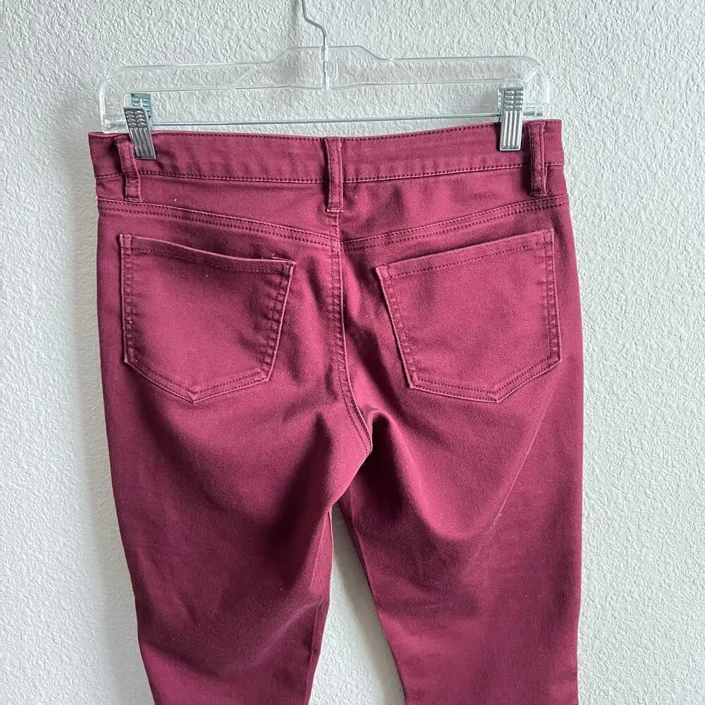 Design Lab Red Mid Rise Skinny Jeans Women's 29 Stretch Biker Baddie